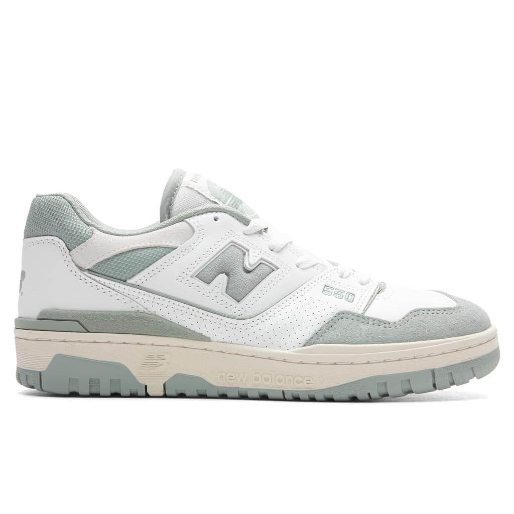 New Balance 550 - White/Juniper/Dark Juniper