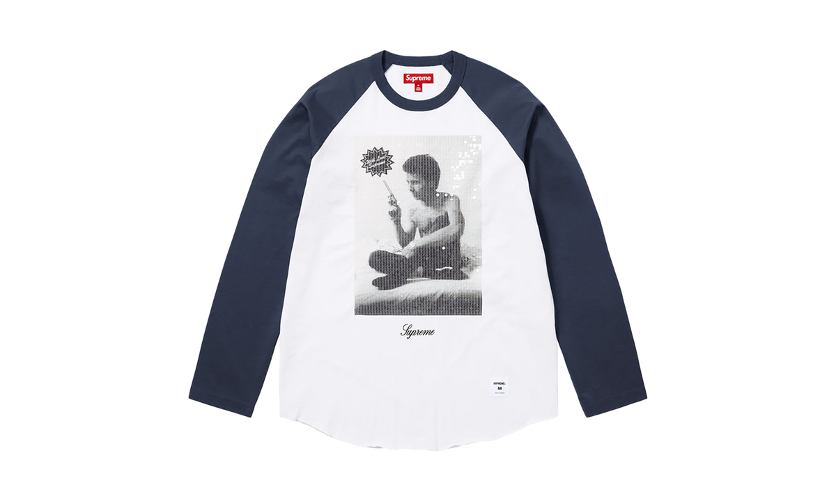SUPREME Larry Clark Sequin Raglan L/S Shirt "FW26 - Navy" SU28449