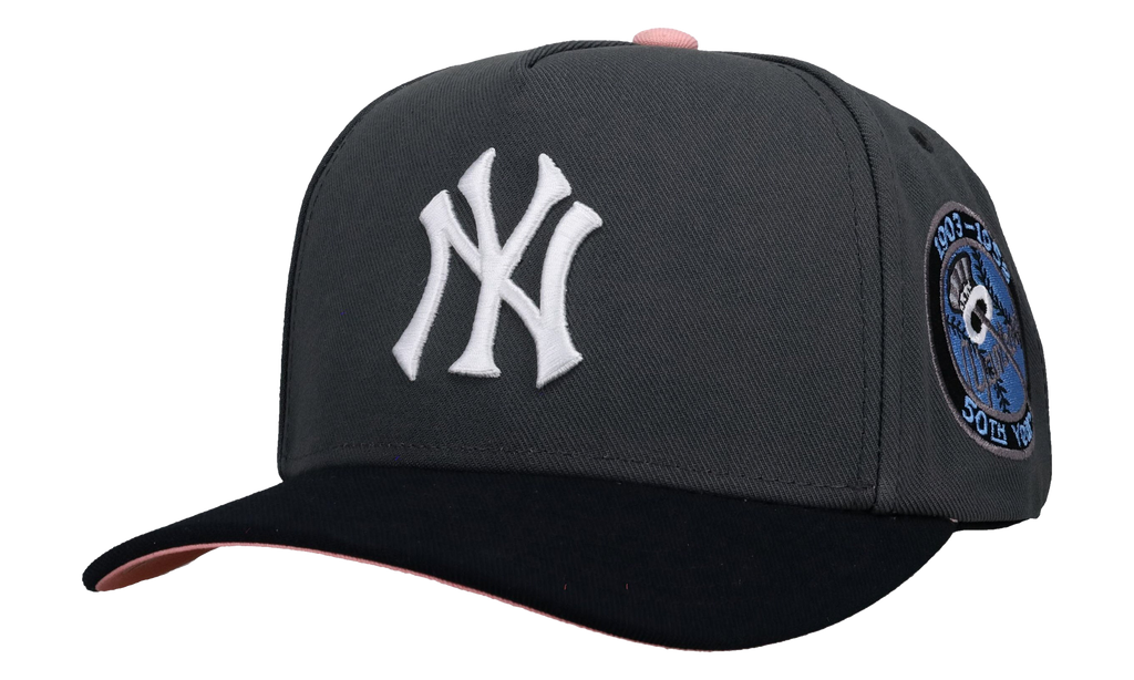 MITCHELL & NESS New York Yankees 50th Year A Frame Snapback Hat "Graphite / Black Metallic" MN010