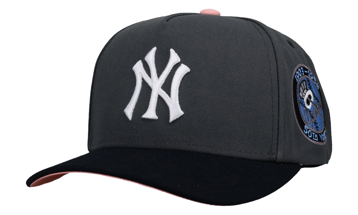 MITCHELL & NESS New York Yankees 50th Year A Frame Snapback Hat "Graphite / Black Metallic" MN010