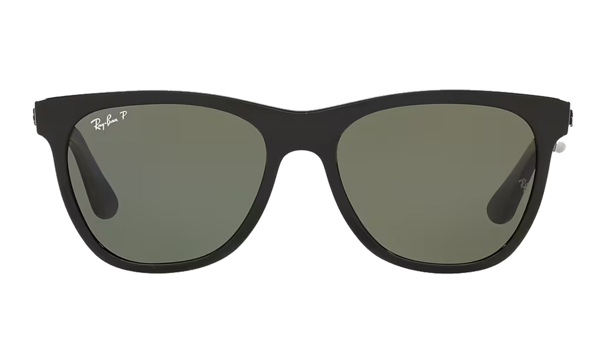 Rayban Square Polarized Sunglasses "Polished Black" RB4184-601-9A_54