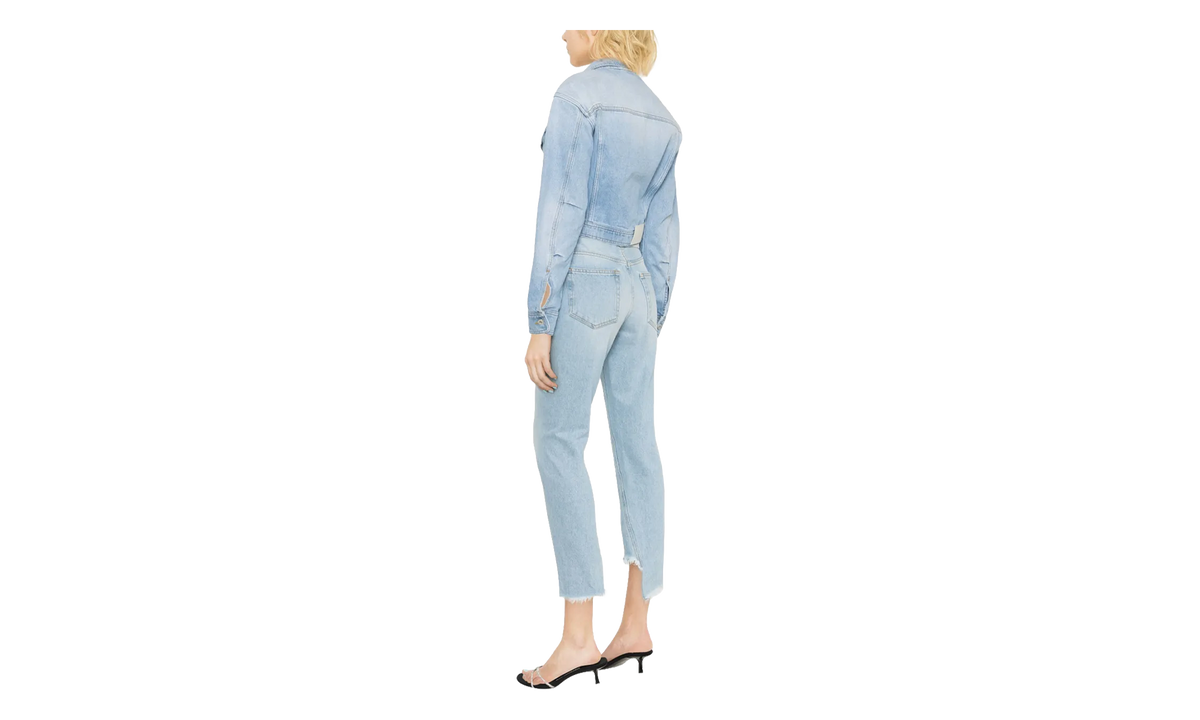 Off-White Toy Box Bleach Crop Jacket WMNS "Blue" OWYE041S23DEN0014000
