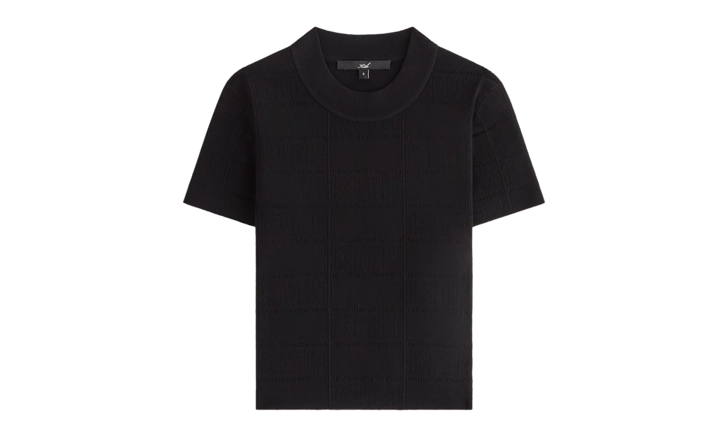 Kith Arys Monogram Pointelle T-Shirt WMNS "Black" KHWSW0010 001