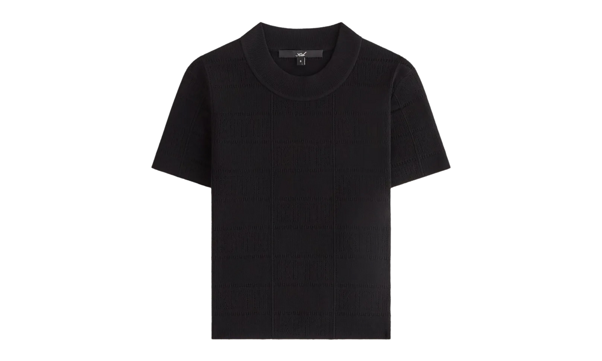 Kith Arys Monogram Pointelle T-Shirt WMNS "Black" KHWSW0010 001