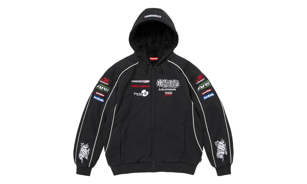 SUPREME Racing Lined Zip Up Hooded Sweatshirt "FW26 - Black" SU28467