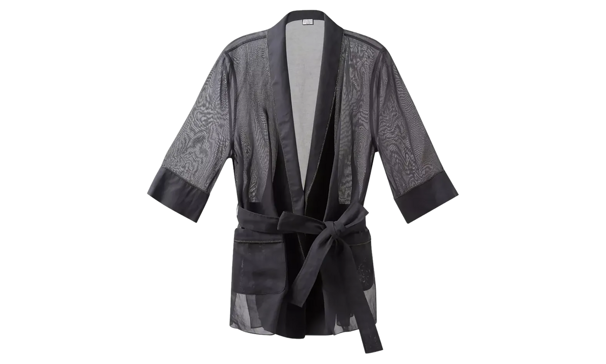 BRUNELLO CUCINELLI Sheer Belted Deconstructed Jacket WMNS "Carbon" BRUN510