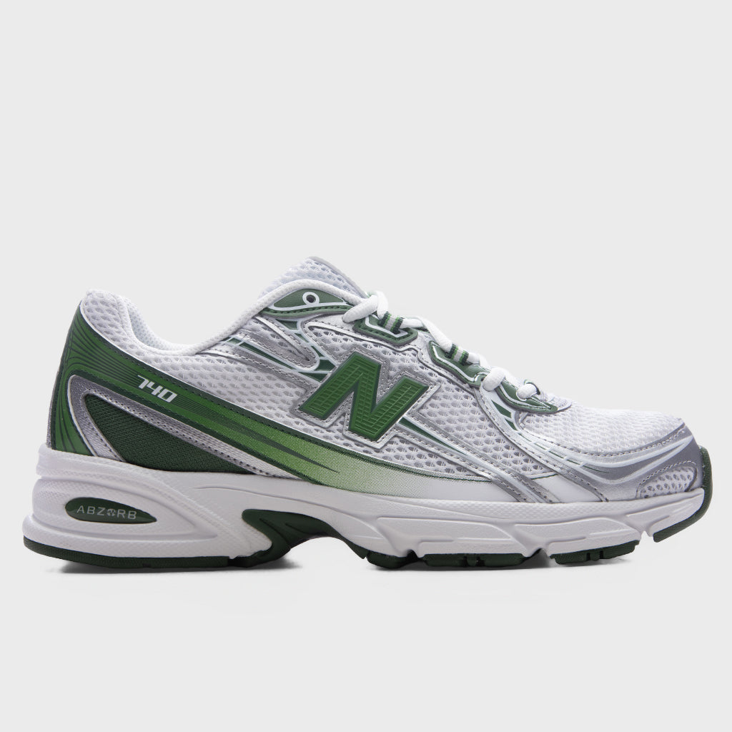 New Balance 740 - White/Alpine Green/Silver Metallic