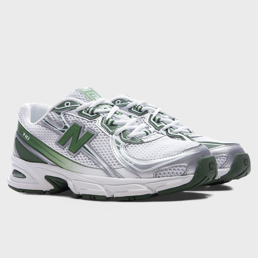 New Balance 740 - White/Alpine Green/Silver Metallic
