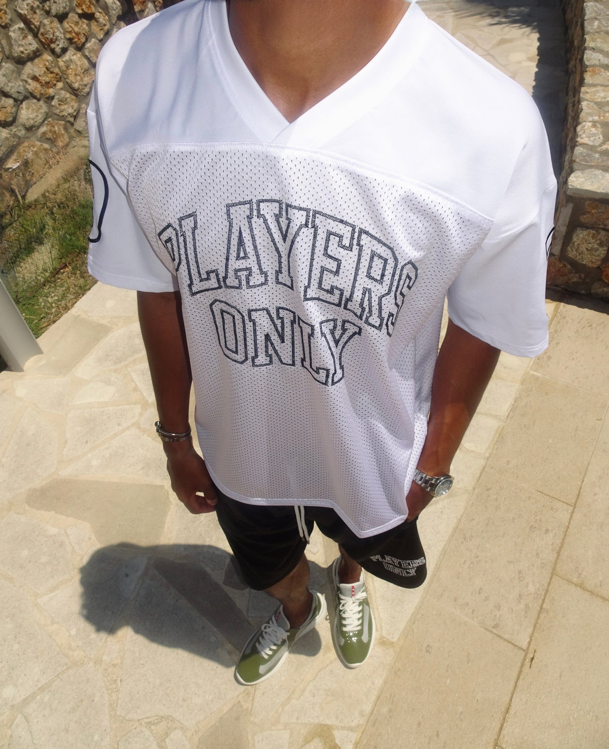 PLAYERS ONLY WHITE MESH JERSEY
