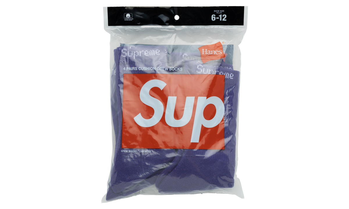Supreme Hanes Crew Socks 4-Pack "SS21" SU10188
