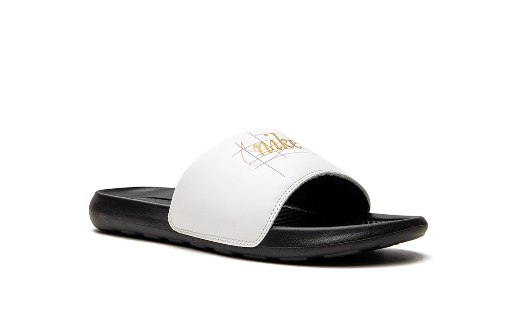 Nike Victori One Slide "White Metallic Gold" CN9678 103
