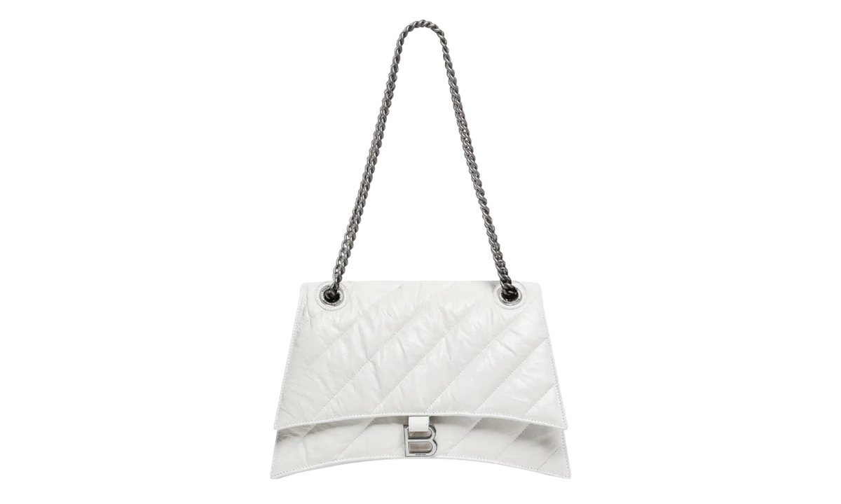 Balenciaga Quilted Crush Chain Bag M "Optic White" 716393 210J0 9001