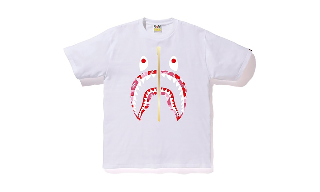 Bape Zip Shark SS Tee "White / Pink Camo" B6CB8C63