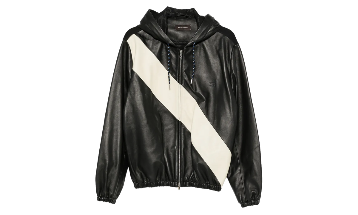 WALES BONNER Vista Leather Anorak "Black / Ivory" UA26LE06LE02910