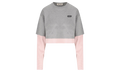 Miu Miu Cropped Layered Jersey T-Shirt WMNS "Grey / Begonia Pink" MJL135 17OR F0L5D