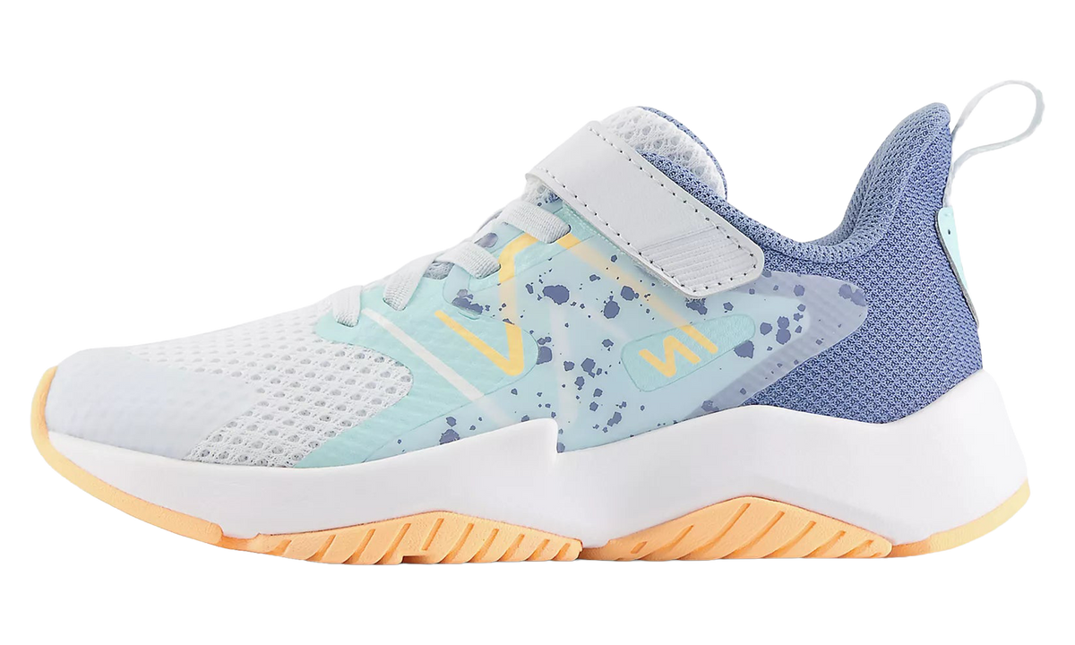 NEW BALANCE Rave Run v2 Bungee Lace with Top Strap PS "Ice Blue Solar Flare" YTRAVIB2 XW