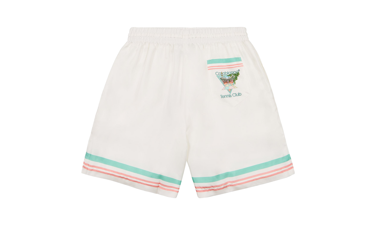 Casablanca Tennis Club Pastelle Silk Short "White" MF23 TR 012 13