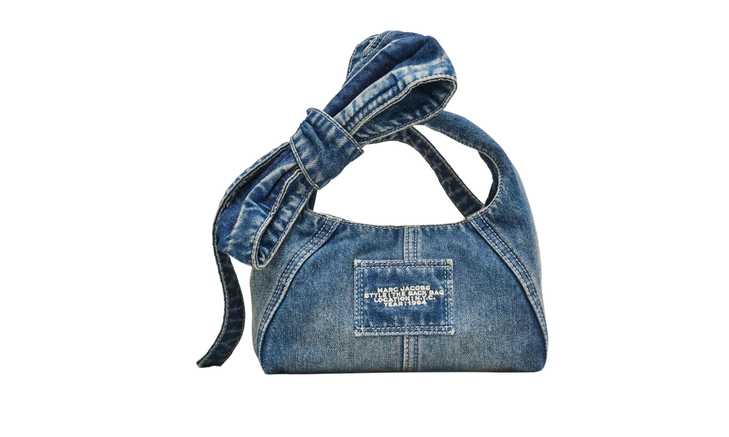 Marc Jacobs Bow Denim Mini Sack Bag "Medium Wash" 2P5HSC007H03 492