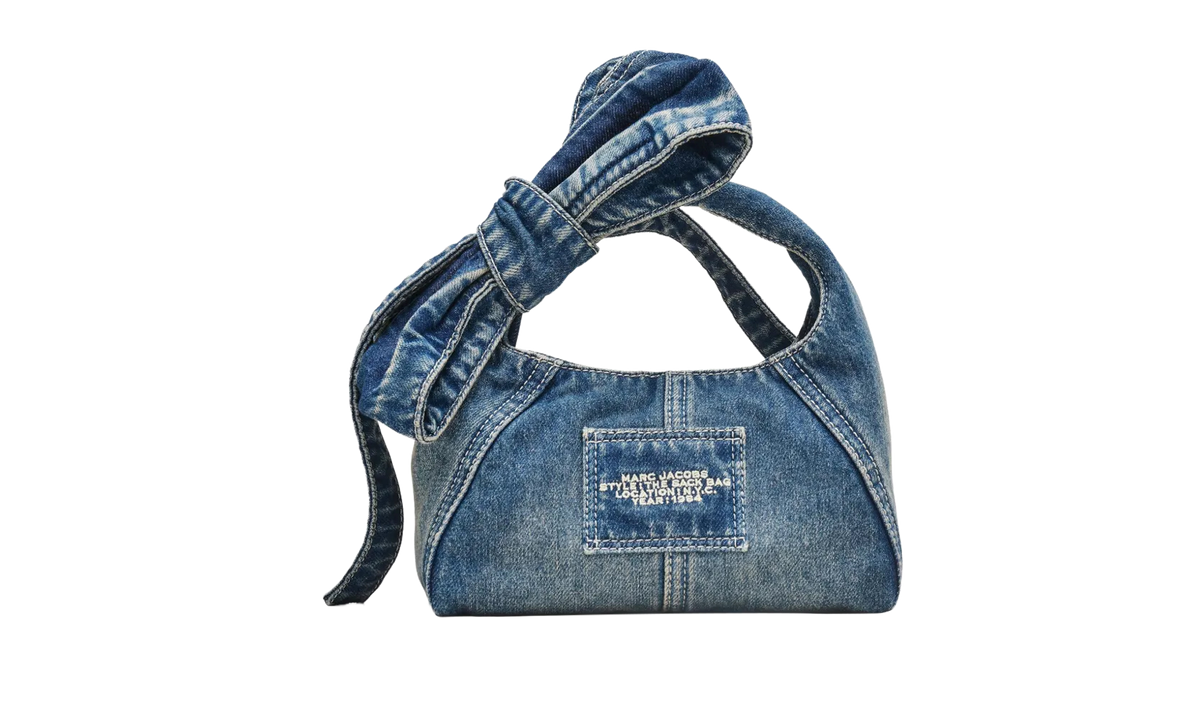 Marc Jacobs Bow Denim Mini Sack Bag "Medium Wash" 2P5HSC007H03 492