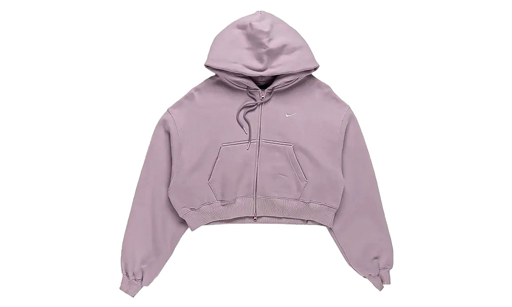 Nike Studio Fleece Oversized Full-Zip Cropped Hoodie WMNS "Bleached Lilac Sail" IM8499 583