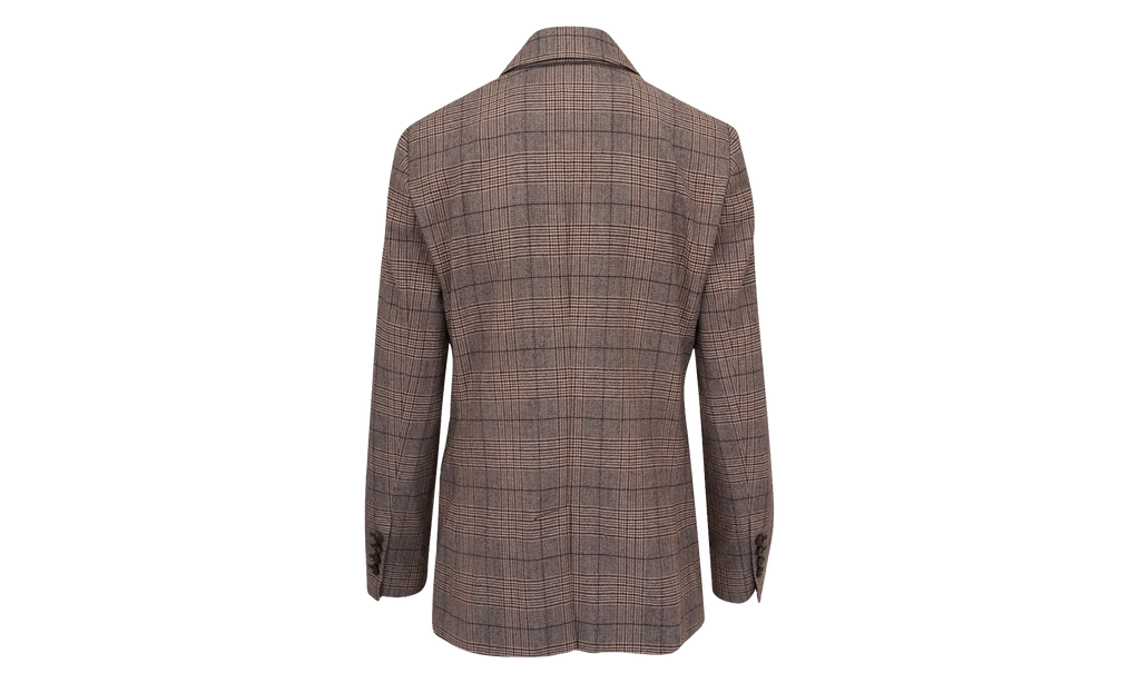 Brunello Cucinelli Wool Blend Tailored Jacket WMNS "Beige / Brown / Black" BRUN1306