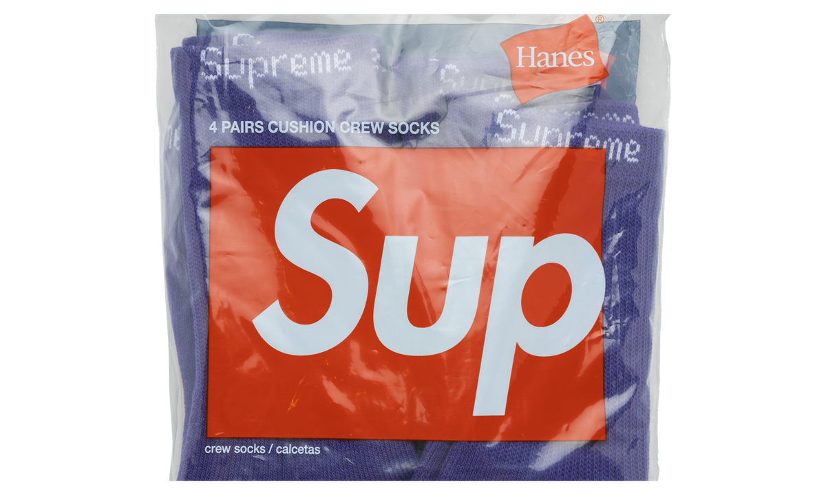 Supreme Hanes Crew Socks 4-Pack "SS21" SU10188