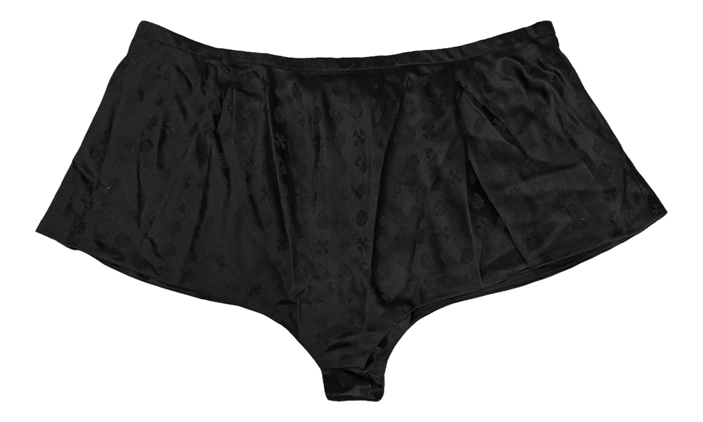 Chrome Hearts Tonal Monogram Cross Silk Shorts WMNS "Black" CHRM1791