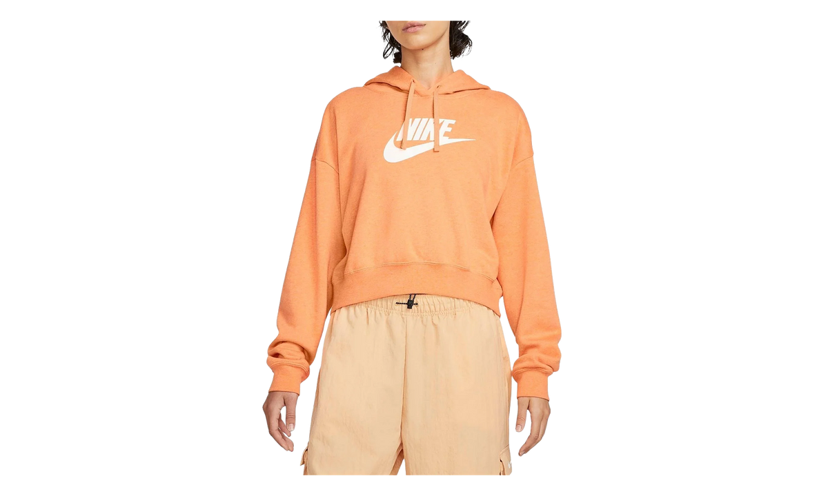 Nike Sportswear Club Fleece Oversized Graphic Hoodie WMNS "Orange Trance / Heather / White" DQ5850 871