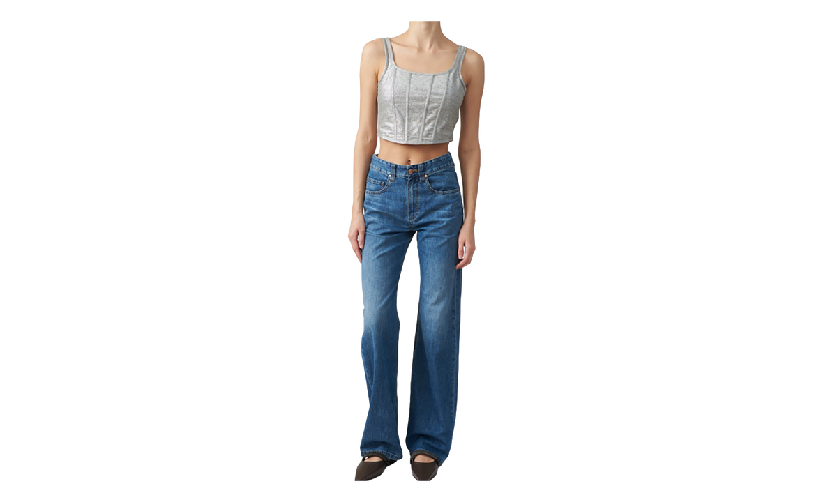Brunello Cucinelli Linen Blend Cropped Top WMNS "Silver" BRUN1434
