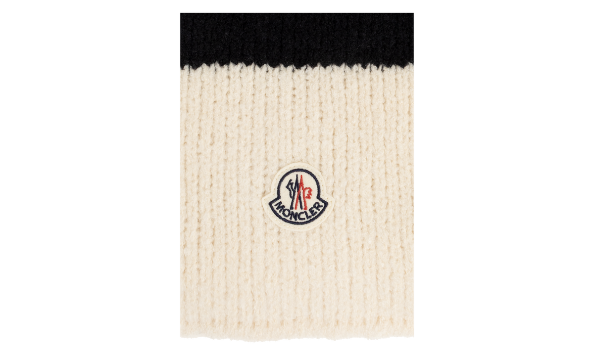 MONCLER Wool Scarf "Black / Cream" MON126