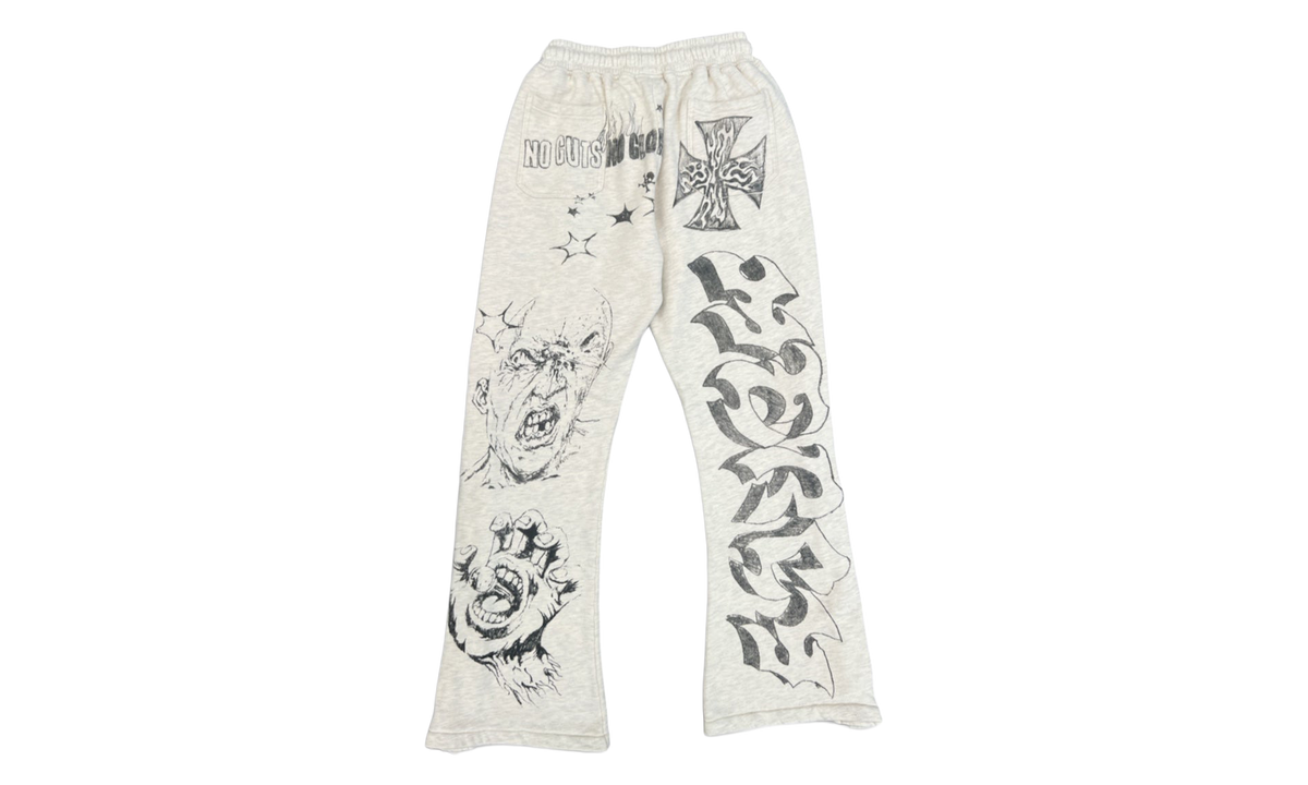 HELLSTAR Graffiti Mirror Face Sweatpants "Grey" HSR382