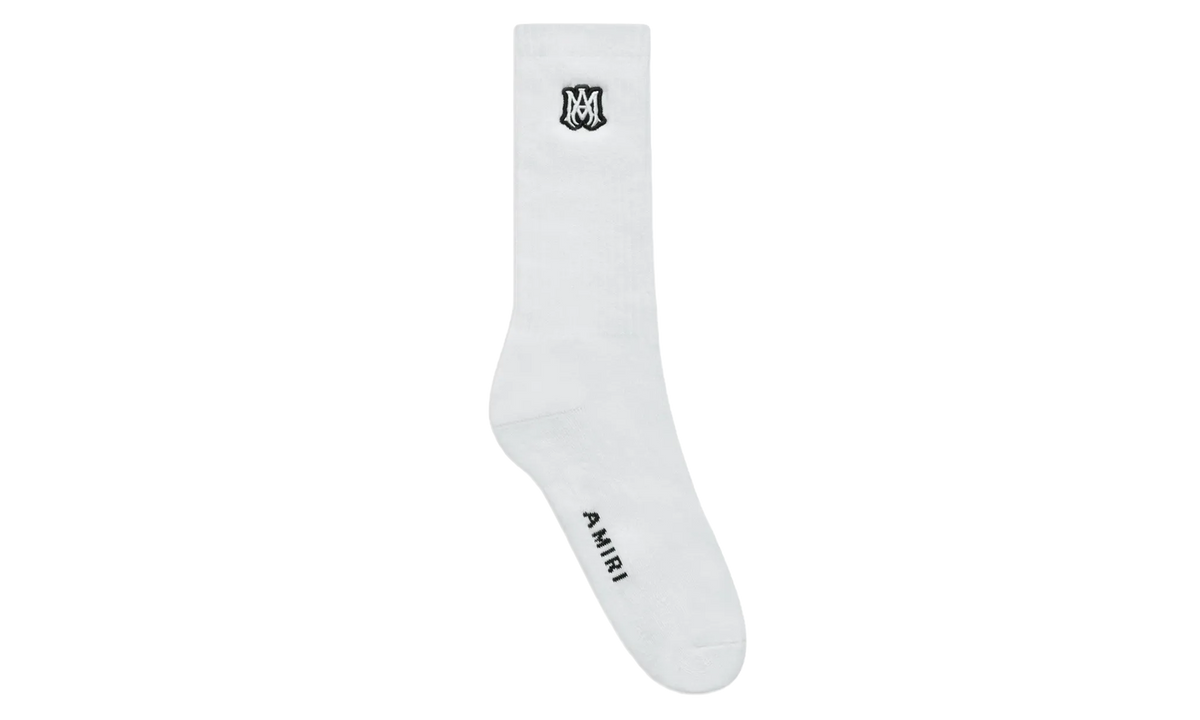 Amiri MA Embroidery Patch Socks "White / Black" SS23MHR004 111
