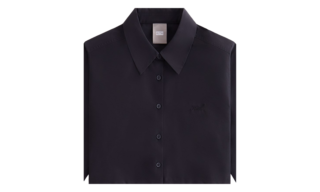 Kith Nylon Faille Cropped Button Down "Black" khw030333 001