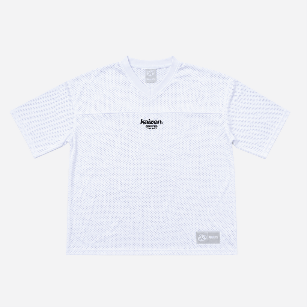 KAIZEN MARKET WHITE MESH JERSEY