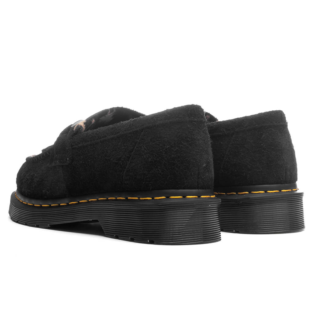 Dr. Martens Adrian Snaffle - Black Napped Suede/Beige Contrast Hair On