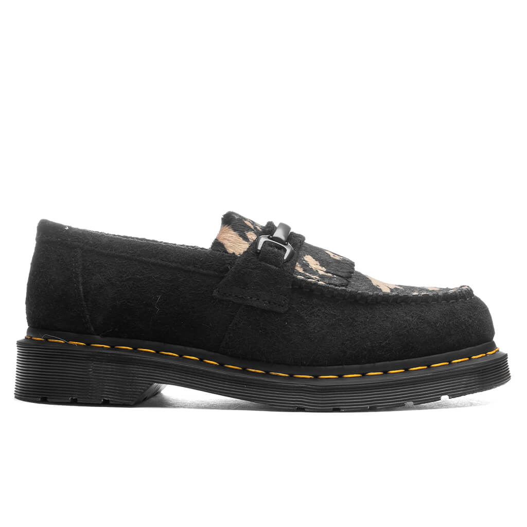 Dr. Martens Adrian Snaffle - Black Napped Suede/Beige Contrast Hair On