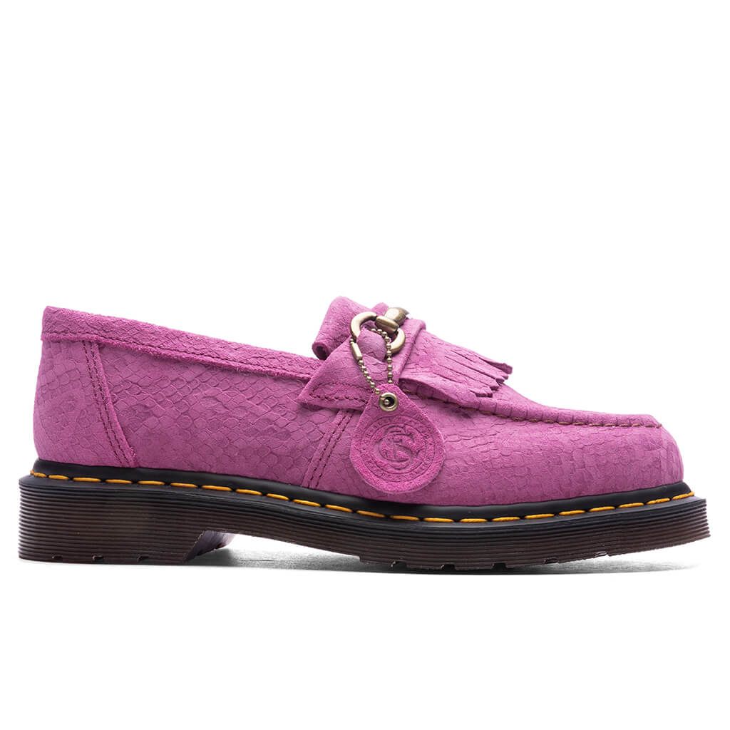Dr. Martens Adrian Snaffle Smooth Leather Kiltie Loafers - Thrift Pink