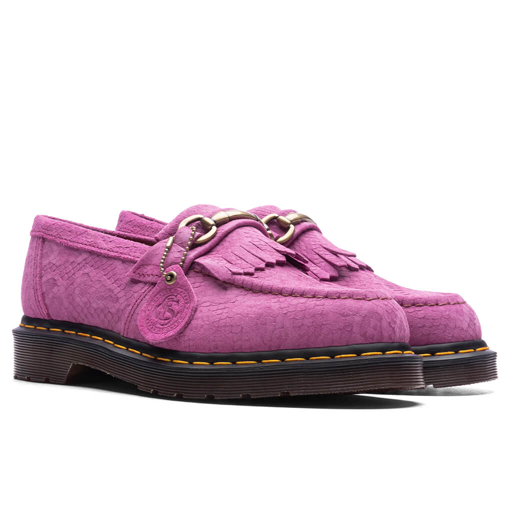 Dr. Martens Adrian Snaffle Smooth Leather Kiltie Loafers - Thrift Pink