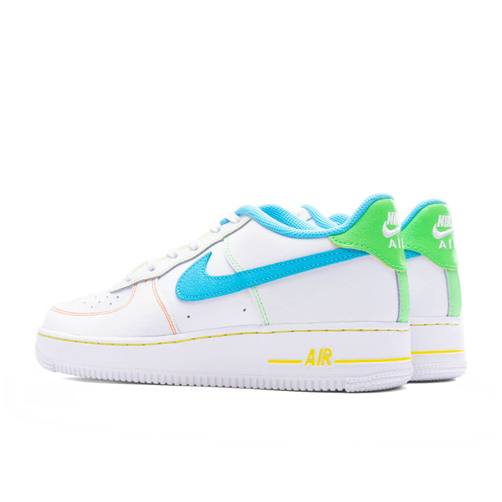 Nike Air Force 1 LV8 BG (GS) - White/Baltic Blue/Action Green