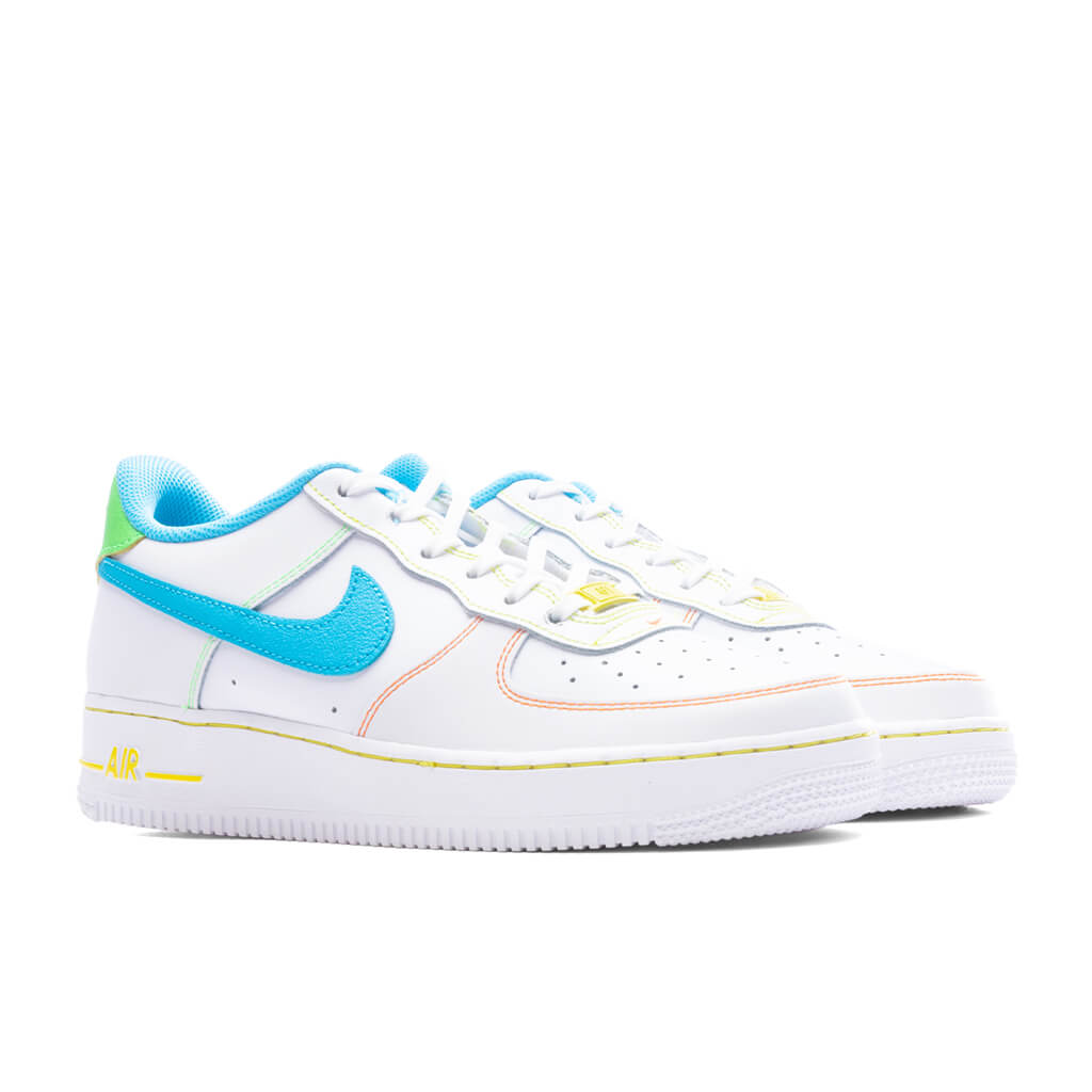 Nike Air Force 1 LV8 BG (GS) - White/Baltic Blue/Action Green