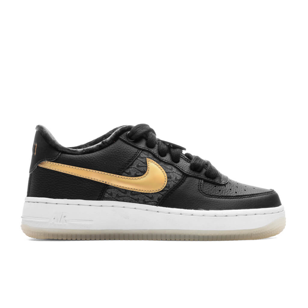 Nike Air Force 1 Low LV8 BG (GS) - Black/Metallic Gold/White