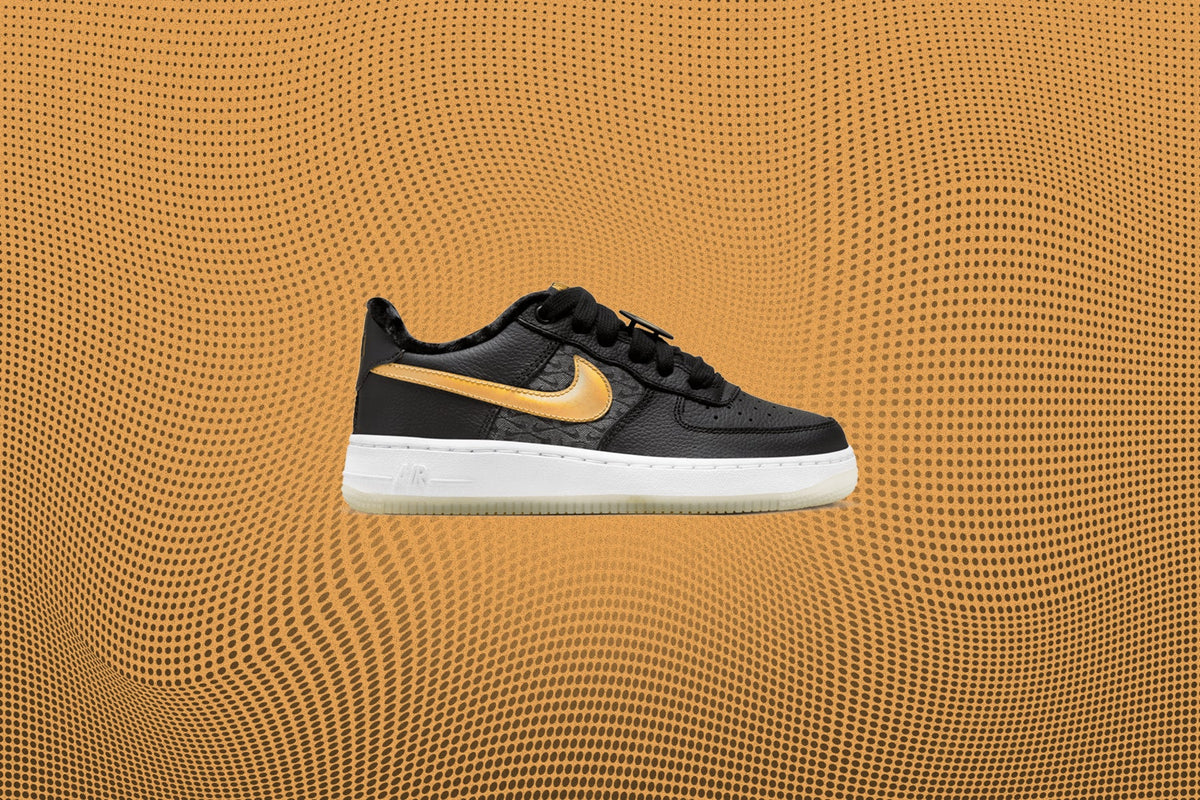 Nike Air Force 1 Low LV8 BG (GS) - Black/Metallic Gold/White