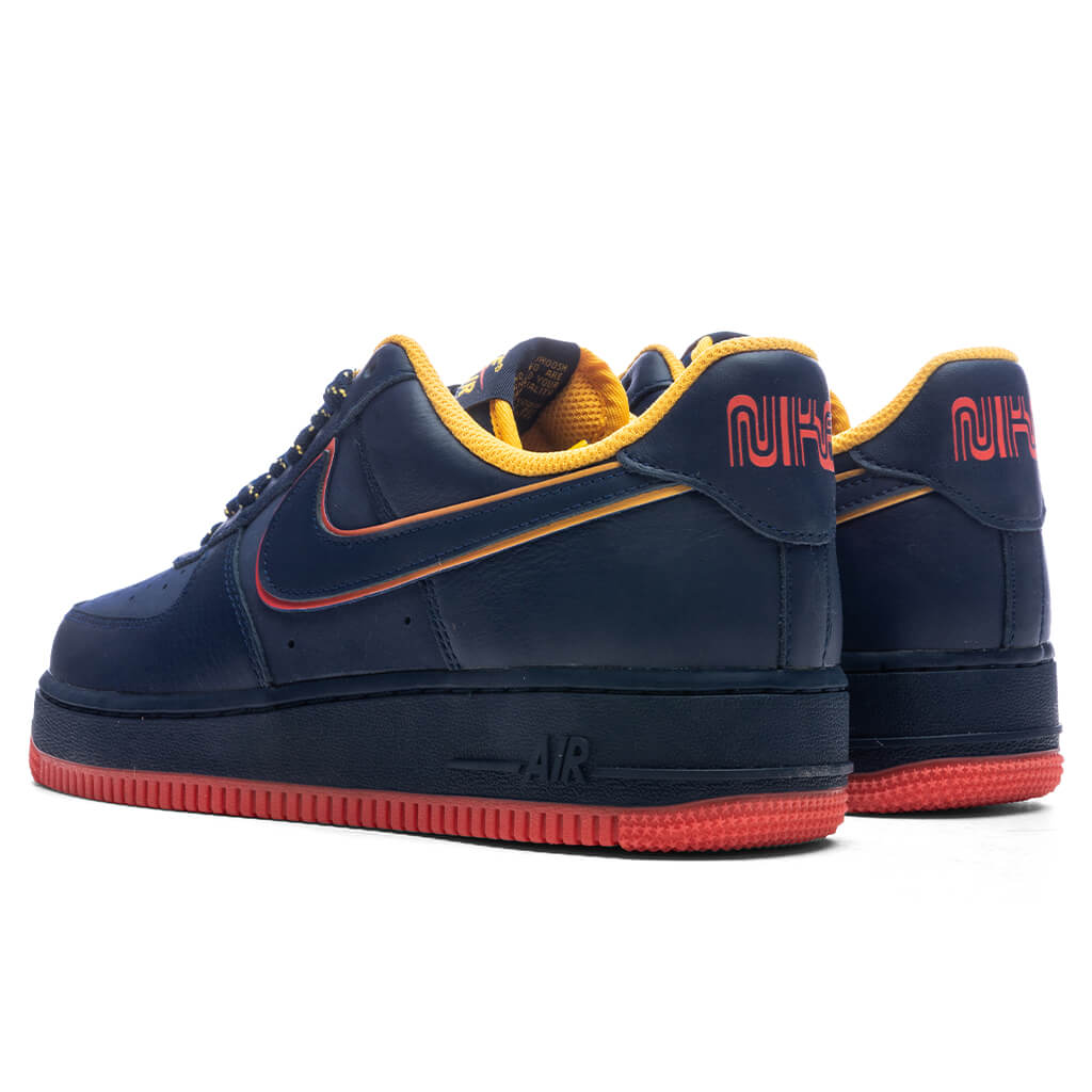 Nike Air Force 1 '07 LV8 'Retro Lettering' - Midnight Navy/Light Crimson/Blue Void/University Gold
