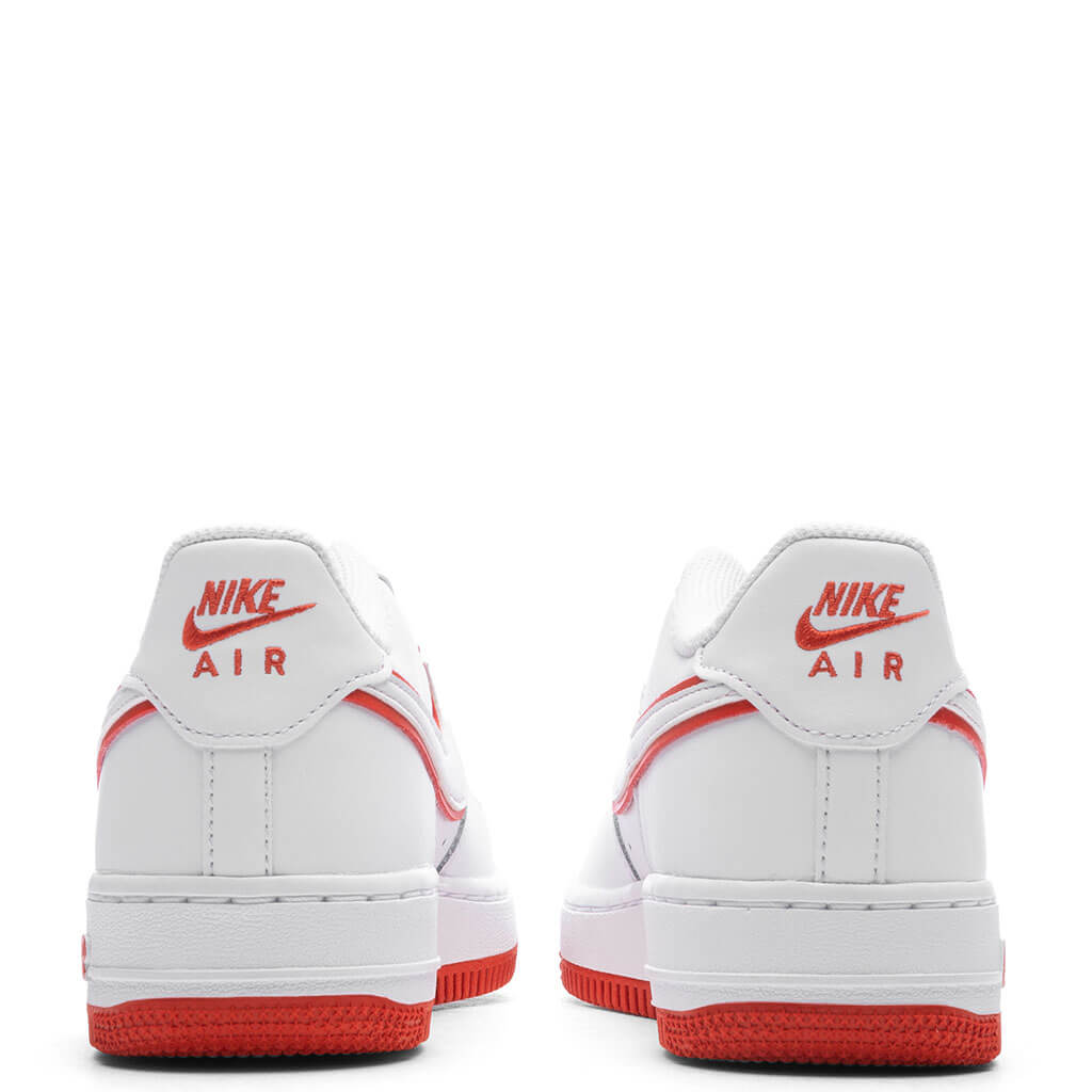 Nike Air Force 1 (GS) - White/White/Picante Red
