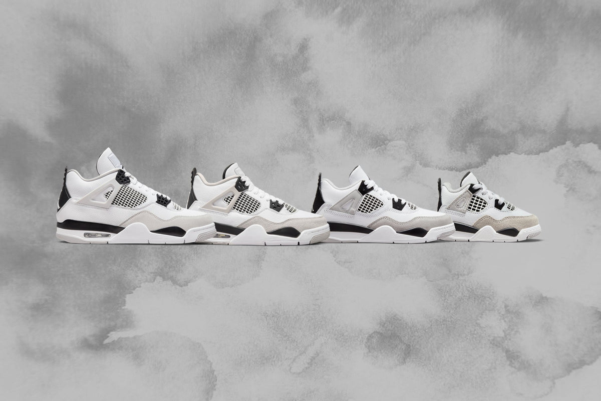 Air Jordan 4 Retro (GS) - White/Black/Neutral Grey