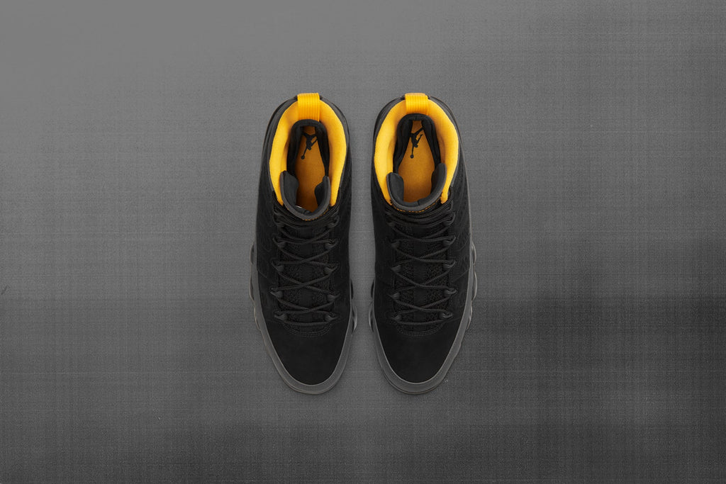 Air Jordan 9 Retro "University Gold" - Black/Dark Charcoal