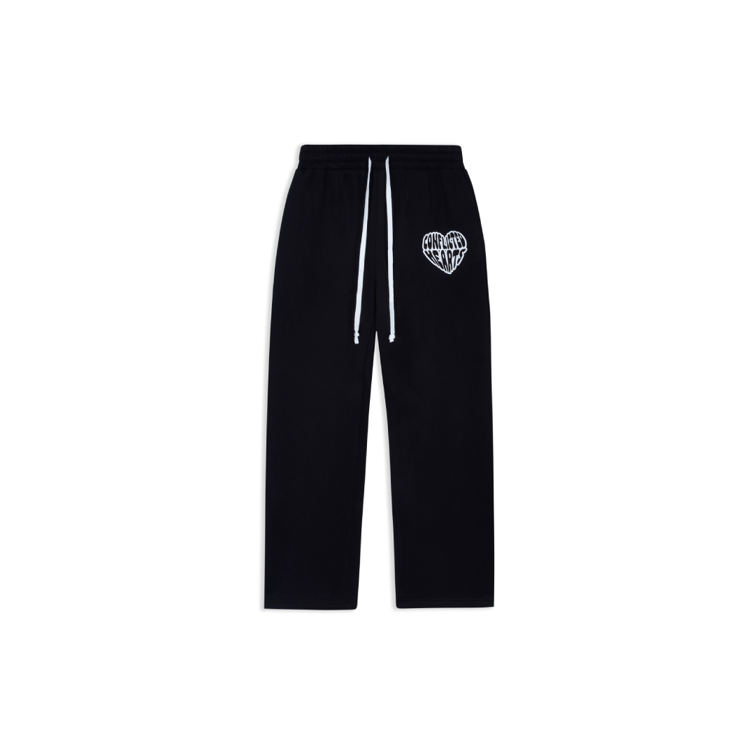 Conflicted Hearts Black Basics Jogger