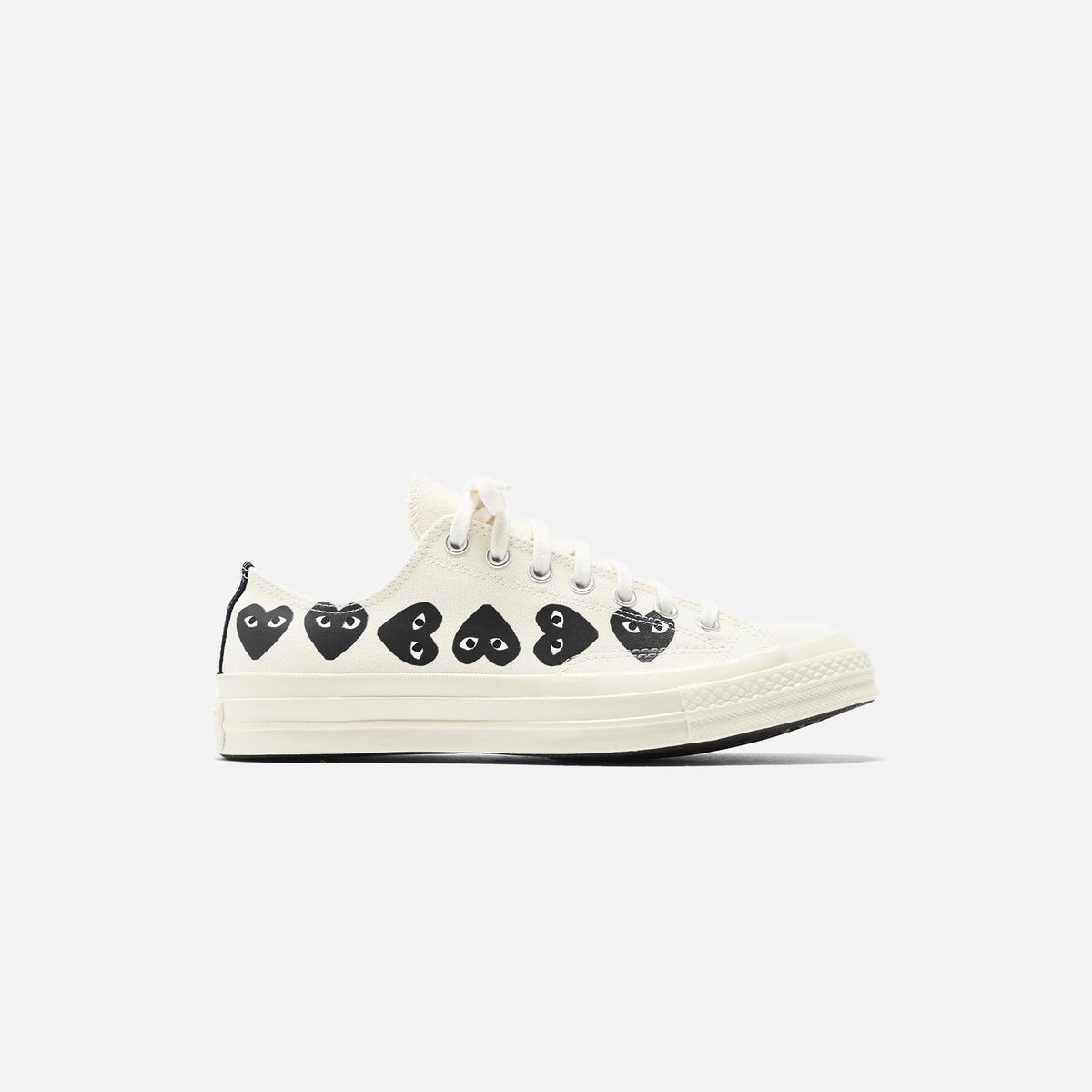 CDG Homme Comme Des Garçons Play x Converse Multi Heart Low Top - Beige / Black