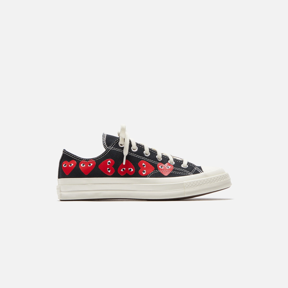 CDG Homme Comme Des Garçons Play x Converse Multi Heart Low Top - Black / Red