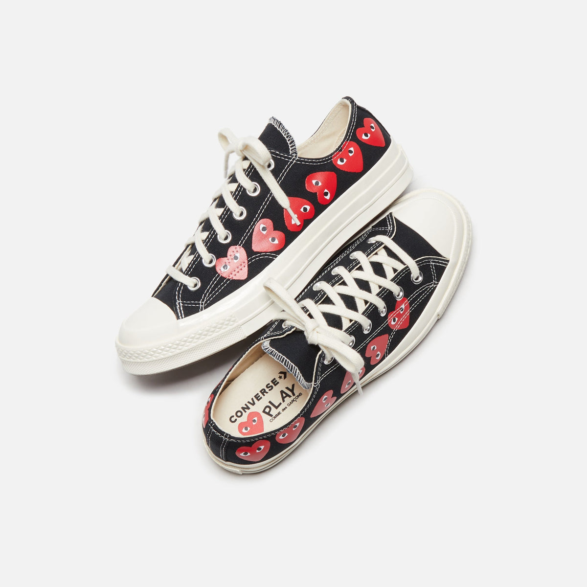 CDG Homme Comme Des Garçons Play x Converse Multi Heart Low Top - Black / Red